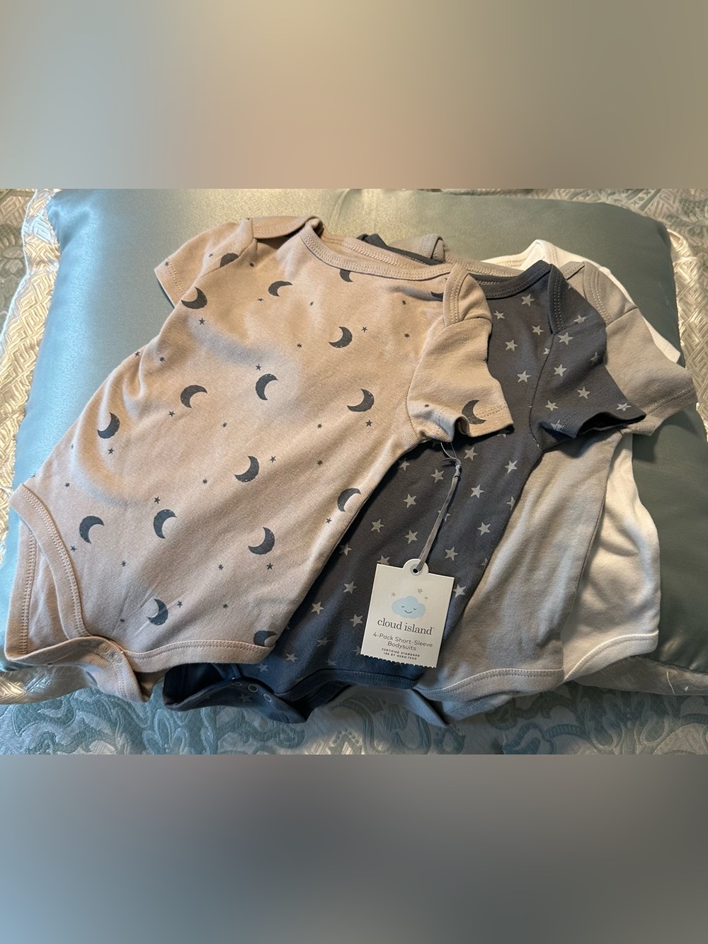 Cloud Island 4-Pack Gender Neutral Baby Onesies NWT